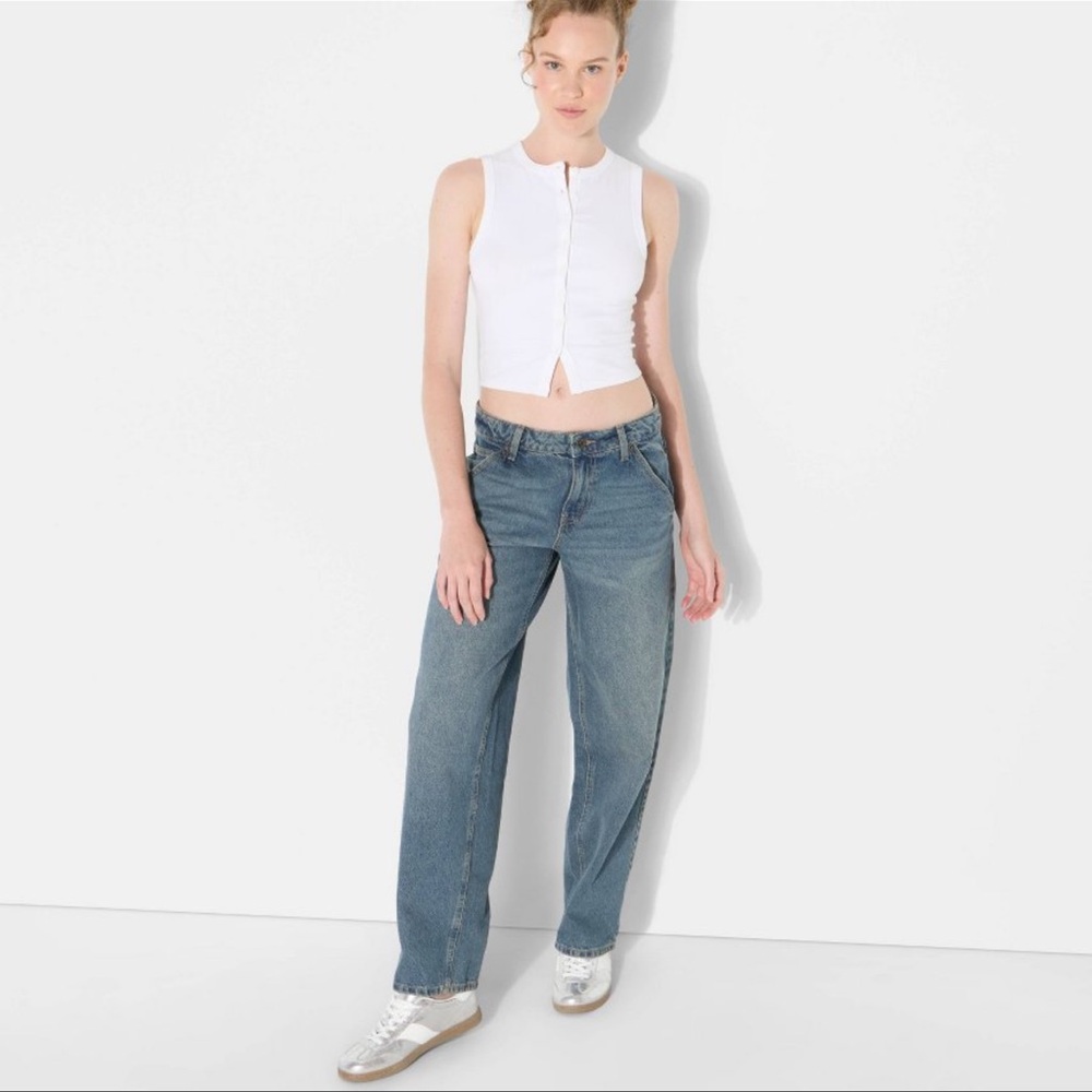 wild fable Relaxed Boyfriend Jeans in Blue Wash mid rise - straight